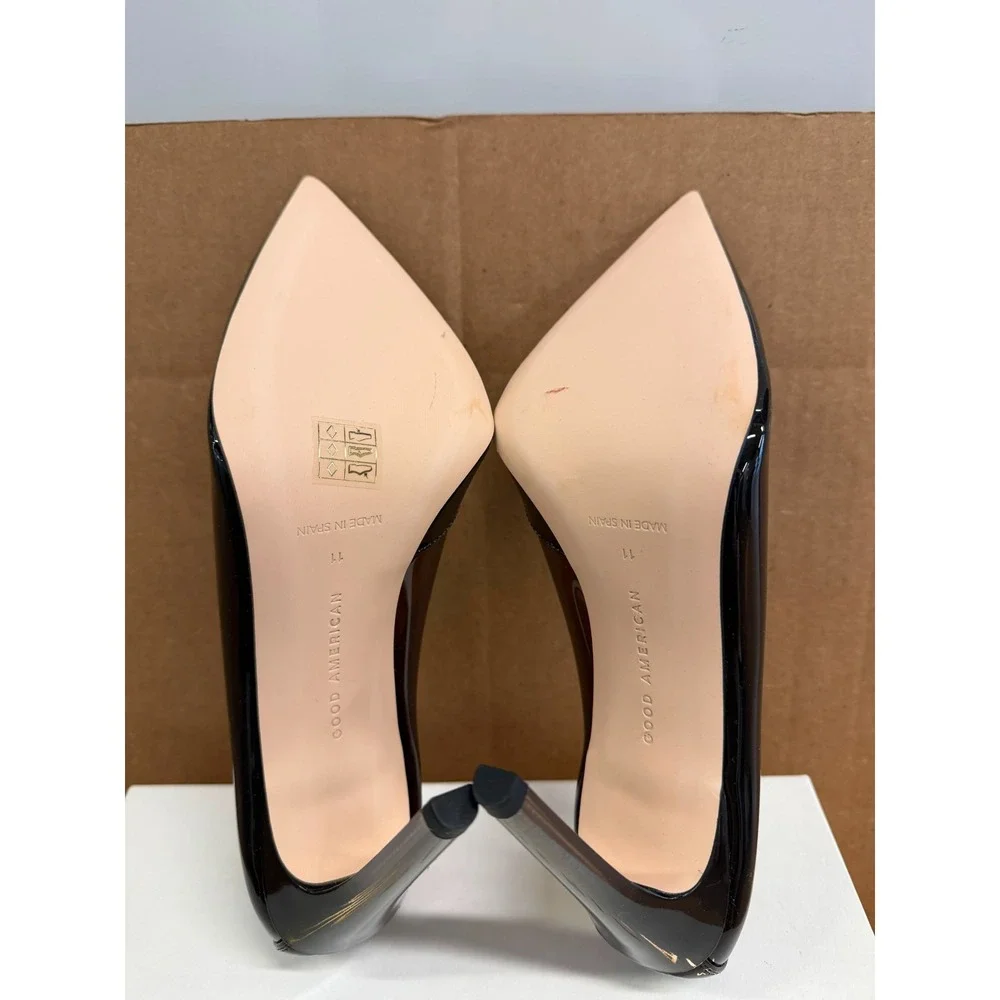 Good American Stiletto Heel Pointed Toe Cinderella Pumps Mocha Size 11 US